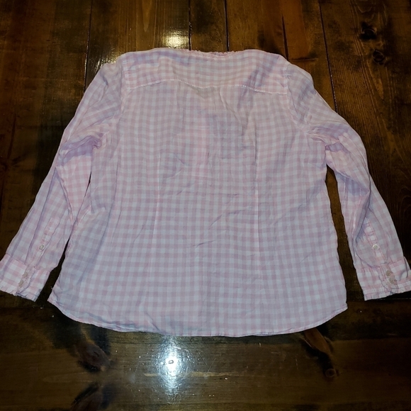 Talbots Large Petite Pink & White Gingham Long Sleeve Top - Picture 12 of 12